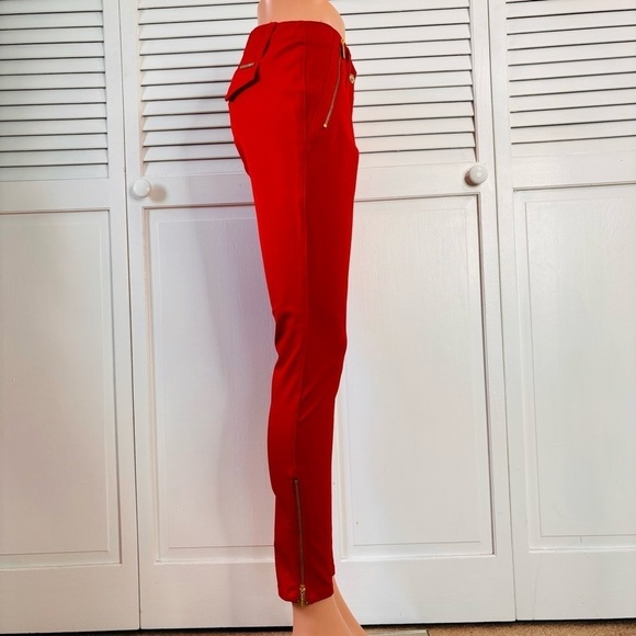 MICHAEL KORS Red Chino Ankle Pants Size 2 - Picture 3 of 8